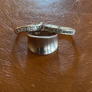 925 Silver Rings with CZ stones.